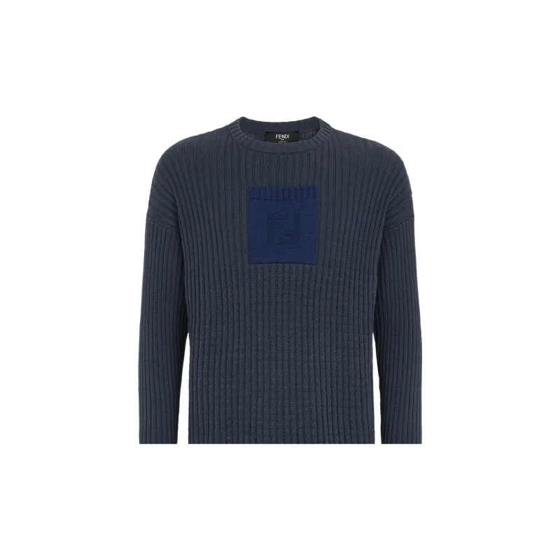 FENDI Cashmere Sweaters Men Blue-4