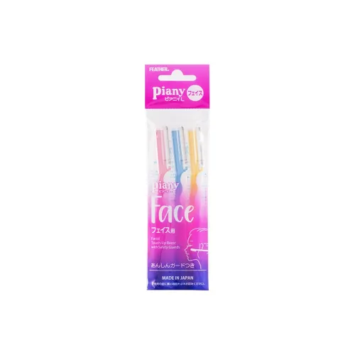 Feather Piany Eyebrow Razor Clean Large Size 3-Pack