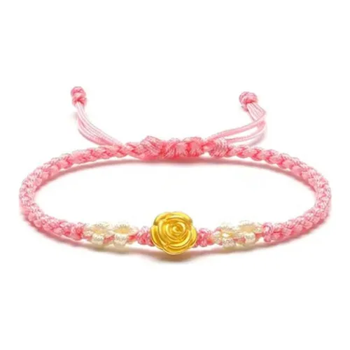 ZHIAIYONGHENG Artistic Style Soft Feature Rose Woven Solid Gold Fixed Price Gold Bracelet Women's