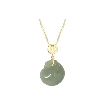 Andaozi Hetian Jade Necklaces Green Jade Unisex