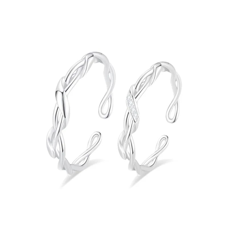 PRETTY DIARY S999 Fine Silver Rings Unisex-0