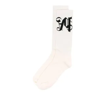 PALM ANGELS Mid Calf Socks Women's 1 Pack Custard