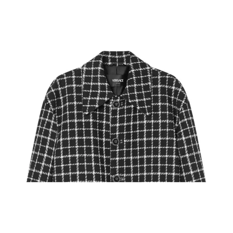 VERSACE Checked Single breasted Blazer-4
