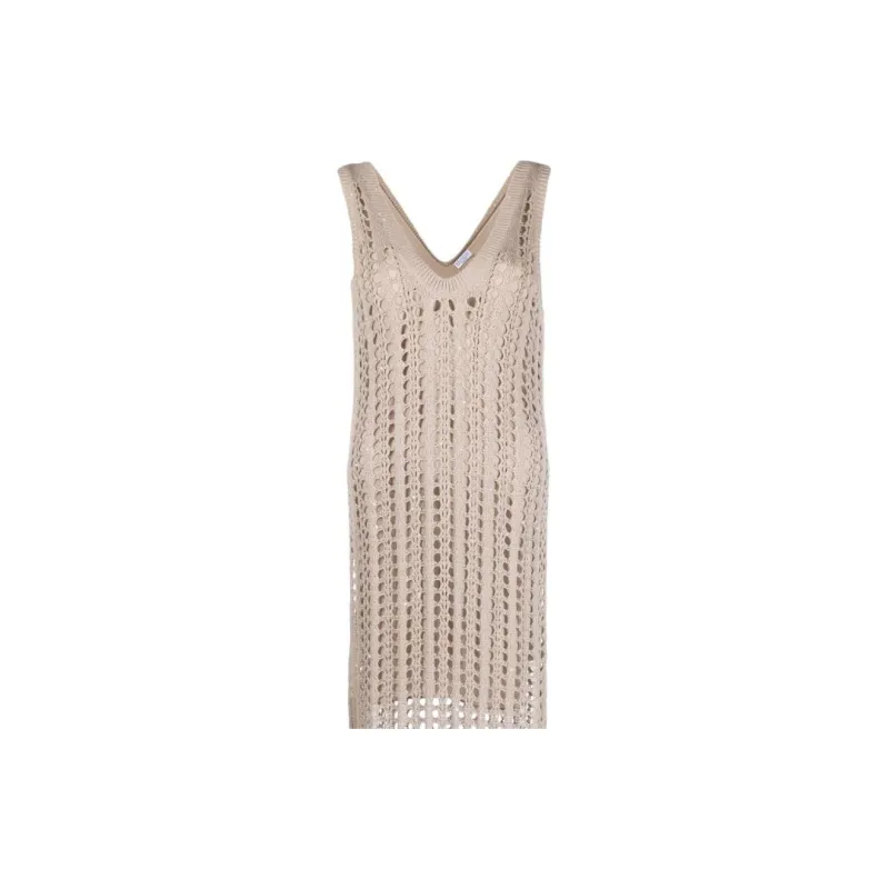 Brunello Cucinelli Sleeveless Dresses Women's Brown-4