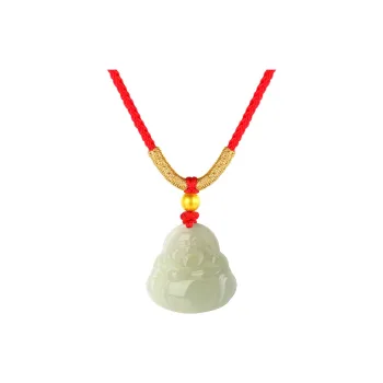 CHOW TAI KING Hetian Jade Necklaces White Jade/Pale Greenish White Jade Unisex