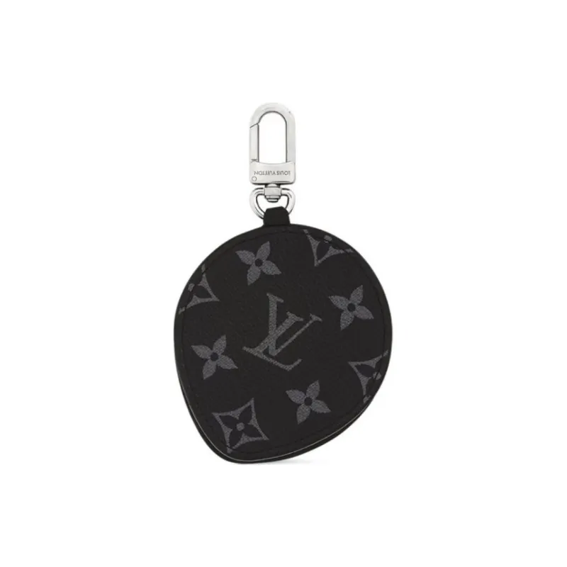 LOUIS VUITTON Leather Bag Charm Bag Merch Men's Silver & Black-1