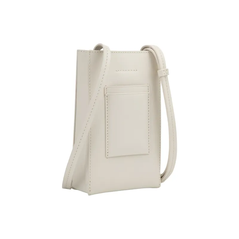 CALVIN KLEIN SS25 Cow Leather Crossbody Bag Medium Size Women's Light Brown-2