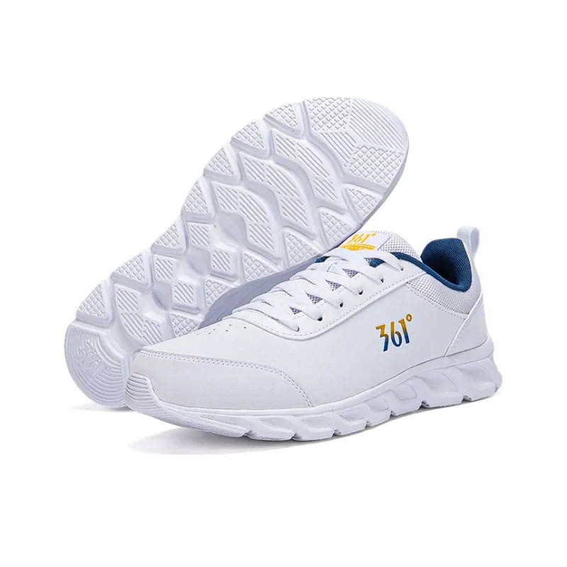 361° Cushioning Slip Resistant Low Top Running Shoes Men's White Blue-5