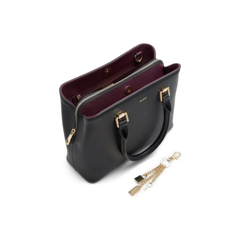 ALDO Artificial Leather Crossbody Bag, Handbag Medium Size Women's Black/Mixed Color-2
