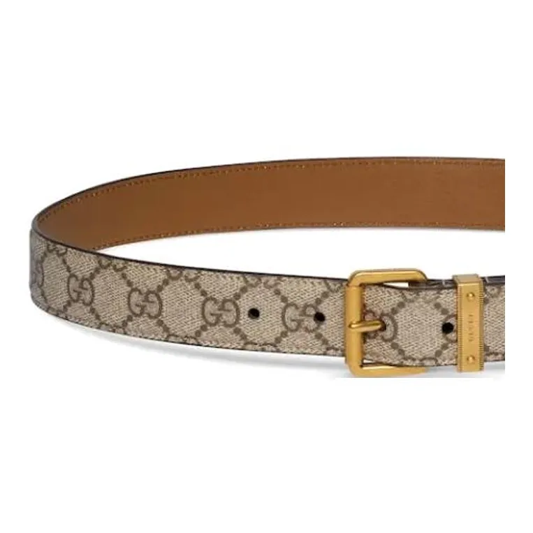 GUCCI Leather Belts Women's Dark Brown Width 3CM-1