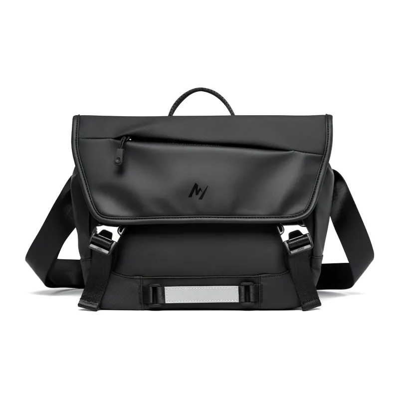 MOYYI PVC Messenger Bag Crossbody Bags Men's Black-1