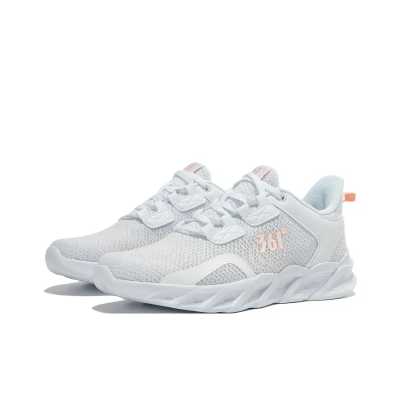 361° Cushioning Wear-Resistant Low-Top Running Shoes Women's White Soft Pink-2