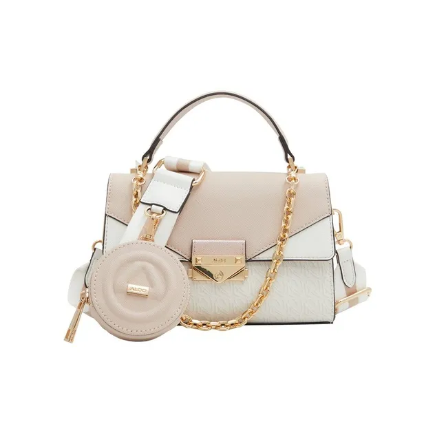 ALDO Artificial Leather Crossbody Handbag Medium Size Women's Bone/Bright Pink-3