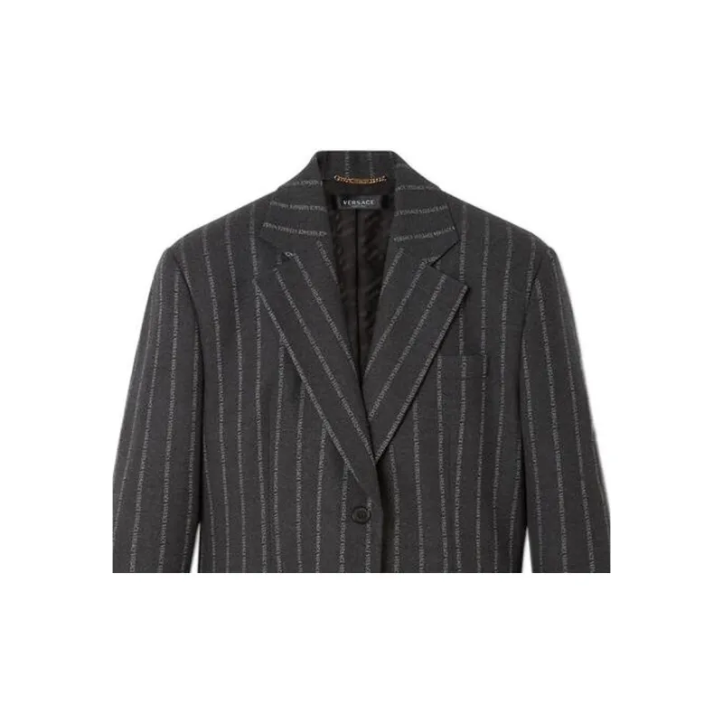 VERSACE Informal Pinstripe Jacket 'Medium Grey'-4