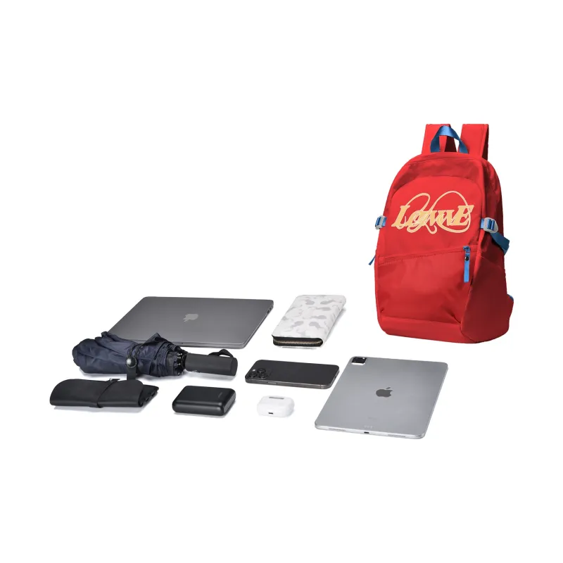LOVVVVE Polyester Backpack Backpack Backpack Travel Bag Regular Unisex Red-4