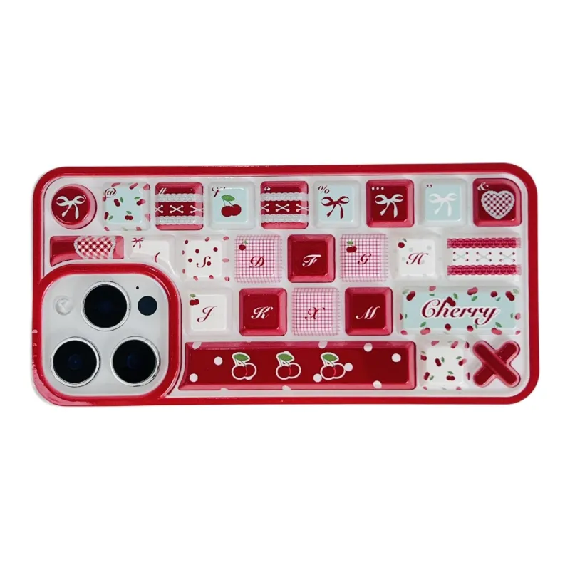 Wei Xin TPU Material Cherry Bow Phone Cases Compatible With IPhone 16/15 Pro Max/Apple 13/14 Pro/Max-4
