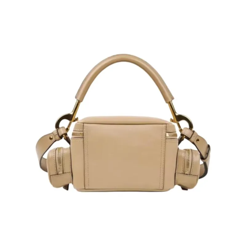 Chloe Cow Leather One Shoulder Handbags Small Size Women's Brown-2