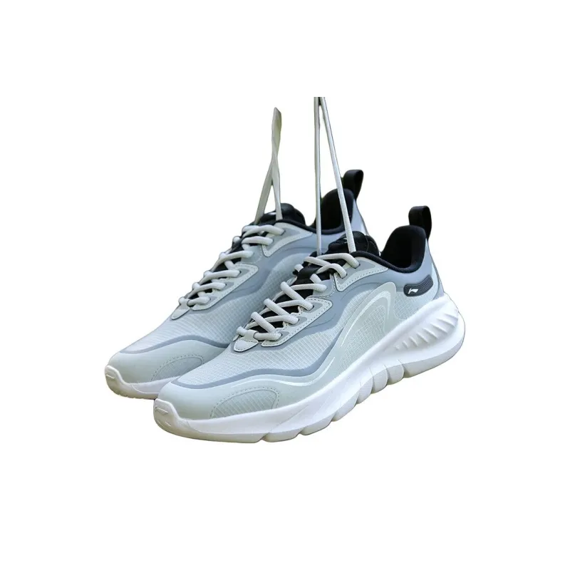 LiNing Breathable Lightweight Rebound Low-Top Casual Running Shoes Men's Gray-3