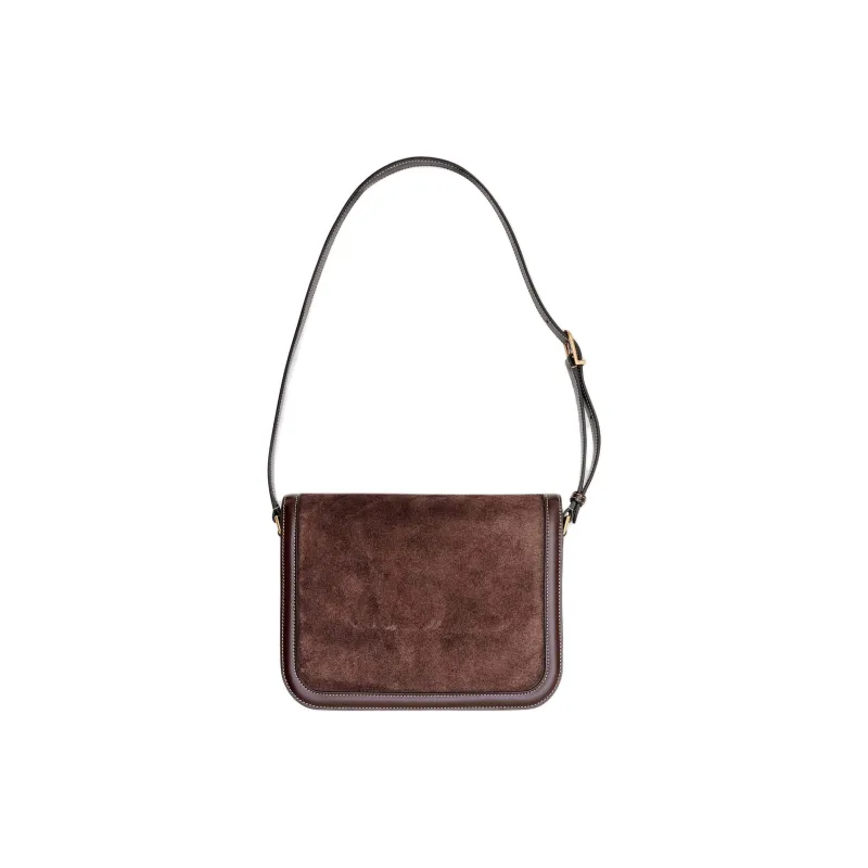 Valentino VLogo Plaque Foldover Top Shoulder Bag-1