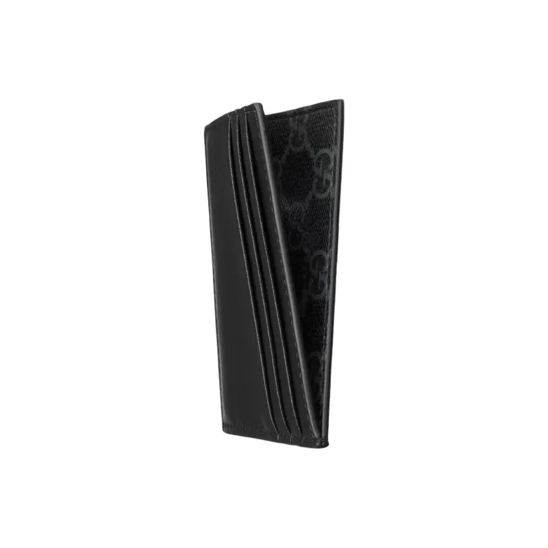 GUCCI GG Emblem Leather Card Holder Men's Black-2