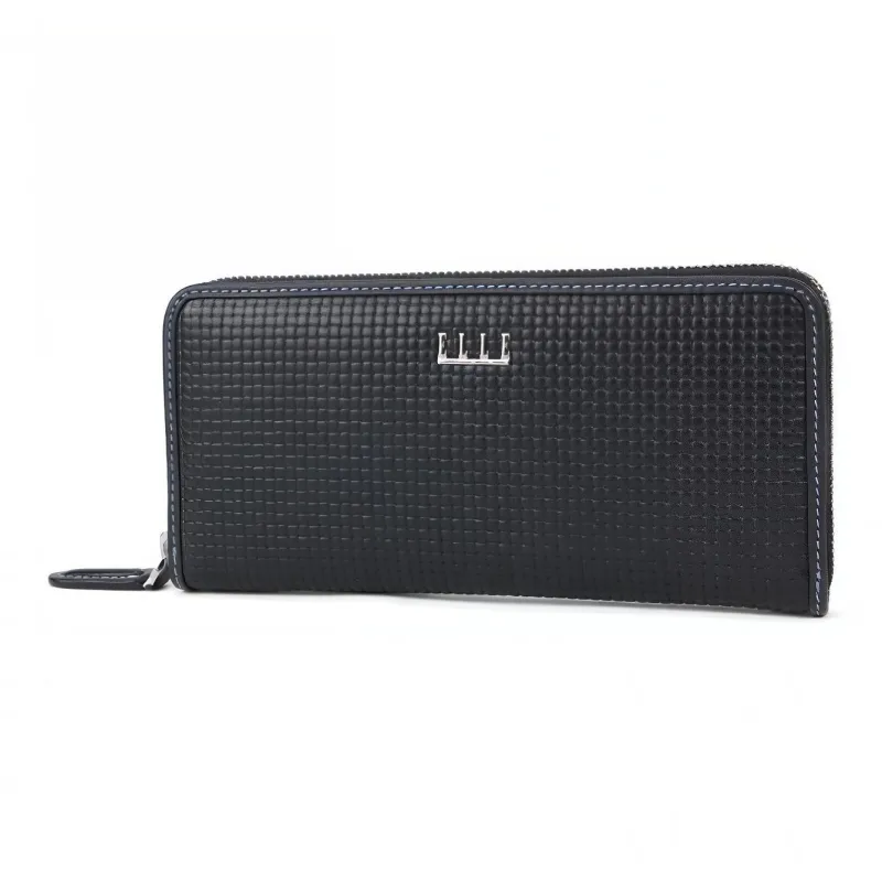 ELLE HOMME Cow Leather Wallet Clutch Regular Men's Dark Blue-1