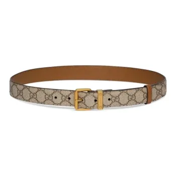 GUCCI Leather Belts Women's Dark Brown Width 3CM