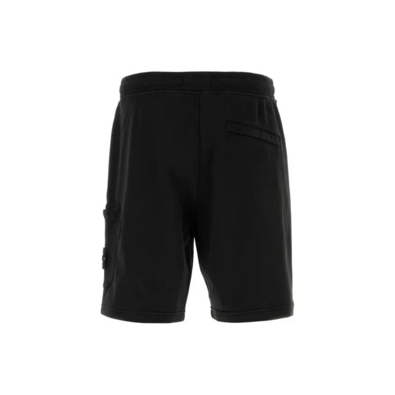 STONE ISLAND 64651 Cotton Fleece Garment Dyed Shorts-1