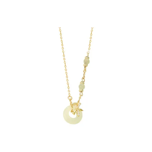 Emerald Hetian Jade Necklaces White Jade Women's