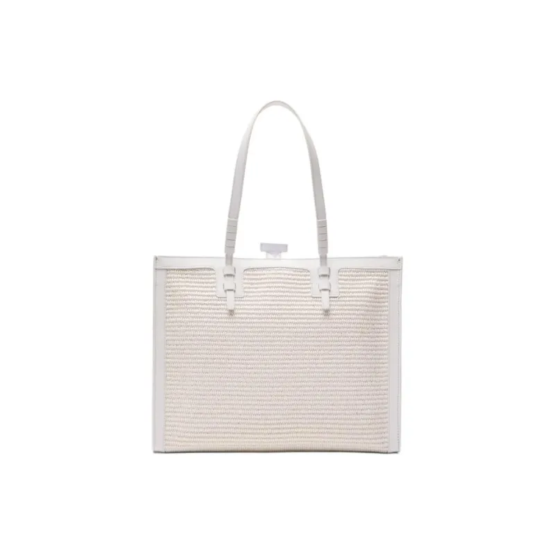 Casadei Cotton Tote Bag, Shopping Bag, Shoulder Bag Women's White-2