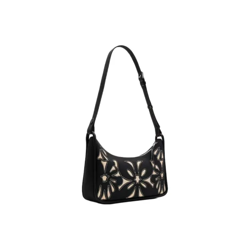 Desigual PU Crossbody Bag, Shoulder Bag Medium Size Women's Black-1