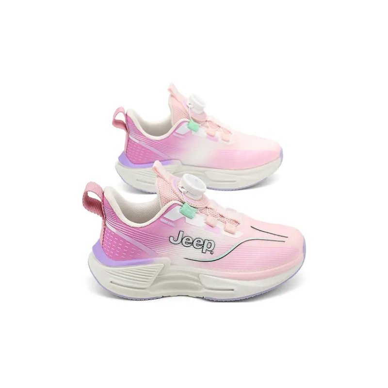 Jeep Wear-Resistant Slip-Resistant Breathable Cushioning Kids' Running Shoes Beige Pink Purple Kids'-5