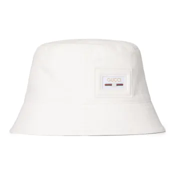 GUCCI Cotton Canvas Bucket Hats Unisex White