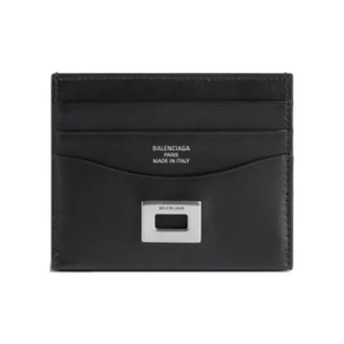 Balenciaga Rodeo Cow Leather Card Holder Unisex Black