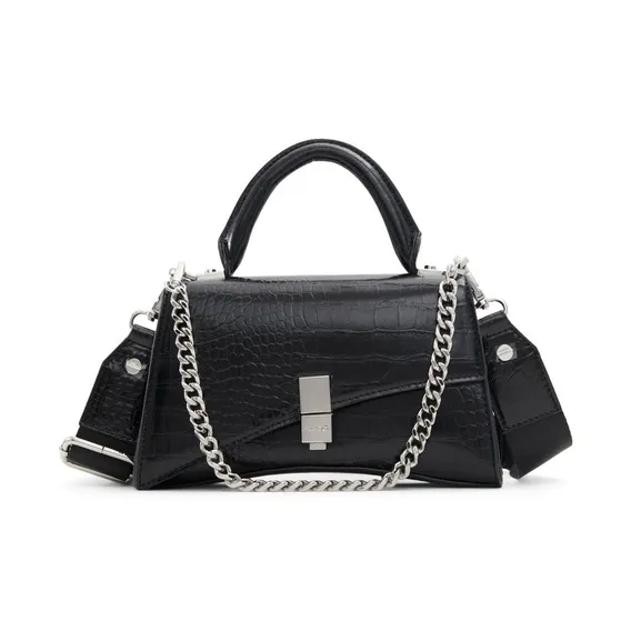 ALDO Artificial Leather Handbag Crossbody Bag Small Size Women's Black/Red-0