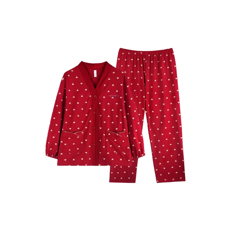 Xuan Liang Pajama Set Women's Maroon-0