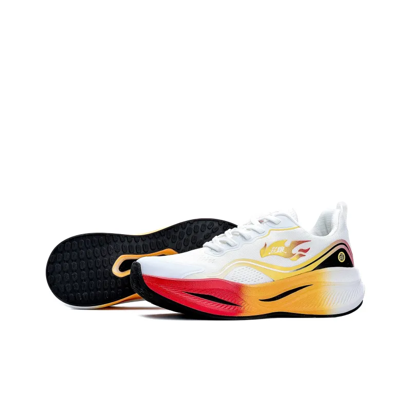 POLUDIYIPI Yipao Breathable Impact-Resistant Low-Top Popcorn Sprint Training Running Shoes Unisex Wheel Of Fire White-3