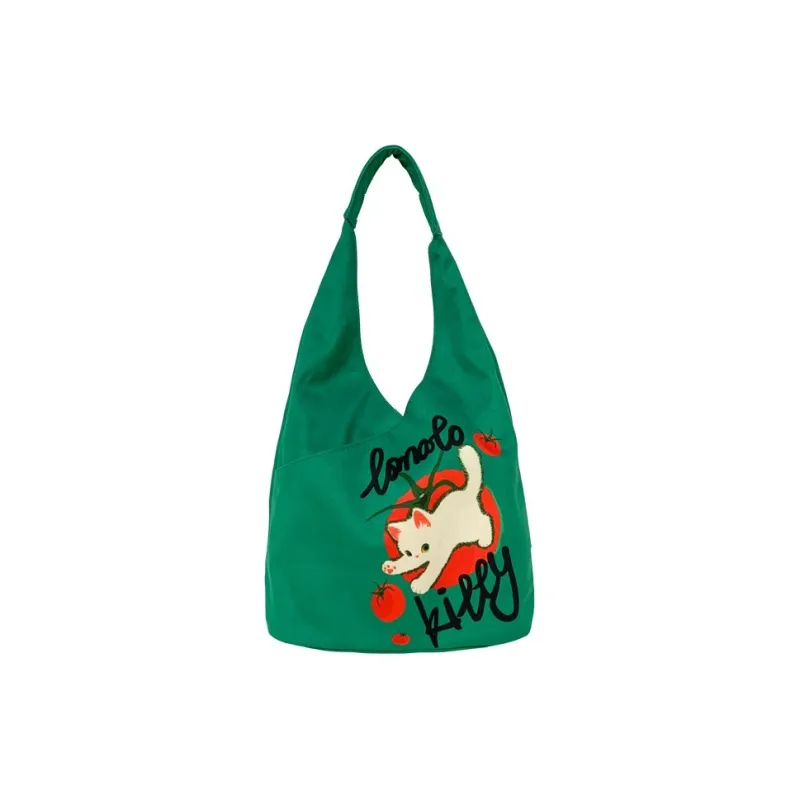 Kaka Tree Canvas Bag, Shoulder Bag Unisex White/Brown/Yellow-9