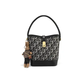 CLEVER& KETCH PU Handbag Bucket Bag Regular Women's K Letter Black/Diamond Black