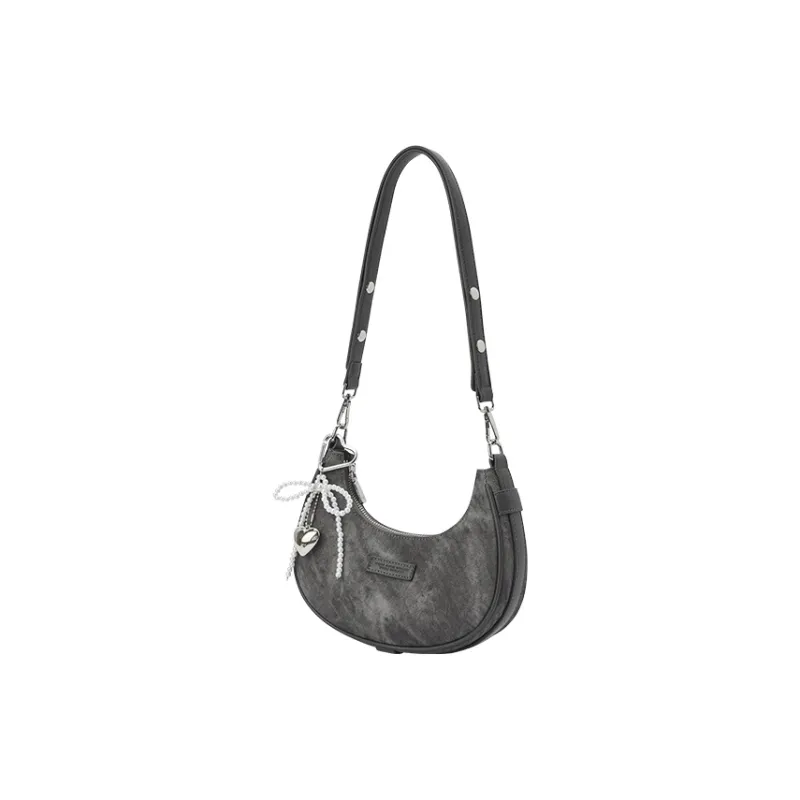 SEM/R Denim Style PU Fabric Crescent Bag, Crossbody Handbag, Shoulder Bag Women's Multicolor-7