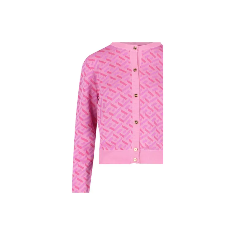 VERSACE La Greca Monogram Cardigan-2
