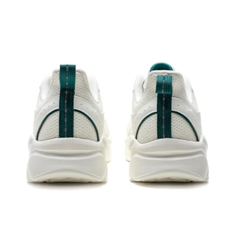 QIAODAN Non slip Wear resistant Shock Absorption Low Top Casual Running Shoes Men's White Green-3