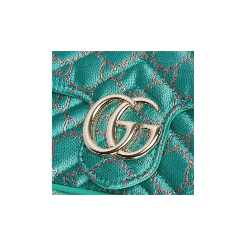 GUCCI GG Marmont Canvas Shoulder Bag Extra Mini Women's Light Blue-5