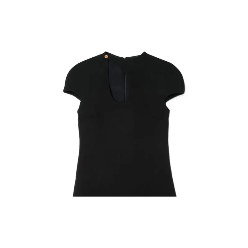 FANSIZHE VERSACE Short Sleeved Dress Women's Black-4