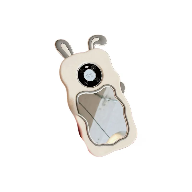BYZ Silicone Material Bunny Ears Mirror Compatibility Huawei Mate40/50/60 Pro P40/P40 Pro Phone Case-1