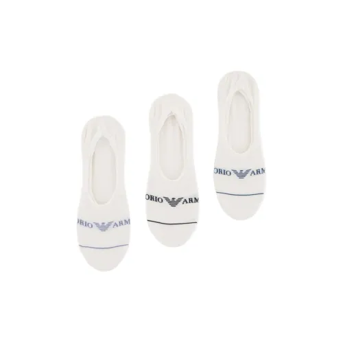 EMPORIO ARMANI SS25 No Show Socks Men's 3 Pack White