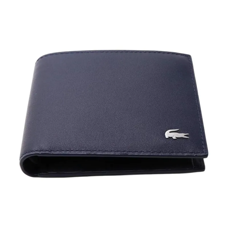 LACOSTE Leather Wallet Regular Men's Blue-1