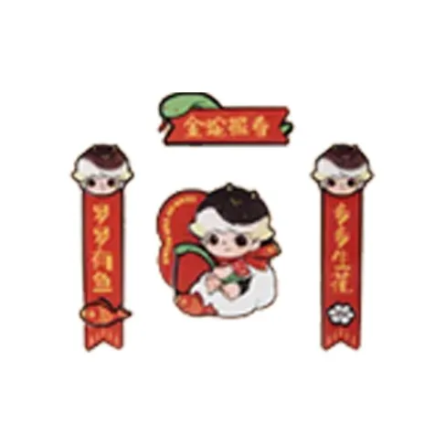 POP MART Mini Spring Festival Couplets Refrigerator Stickers Blind Box Products Single Mystery Box/Full Box 12 Pcs-2