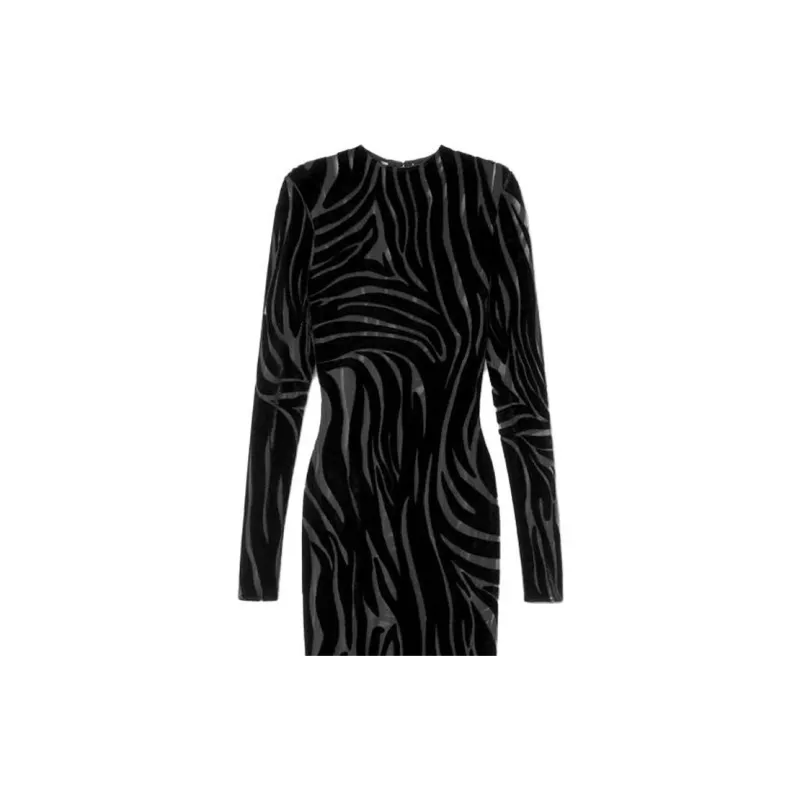 FANSIZHE SS23 Long Sleeved Dress Women's Black-1