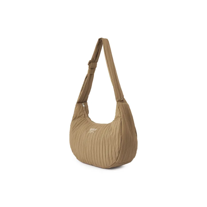 Reebok Fabric Shoulder Bag, Crossbody Bag, Crescent Bag Regular Women's Ecru/Black/Khaki-7
