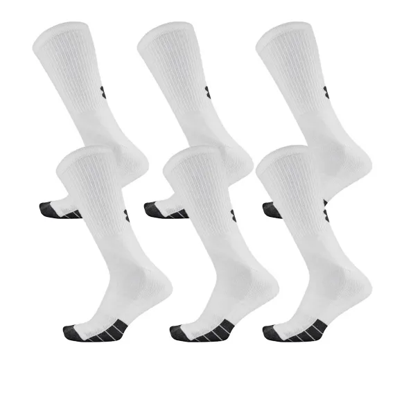 Under Armour Unisex UA Performance Tech Crew 6-Pack Socks Mid-Calf Socks Unisex 6 Pack White-0
